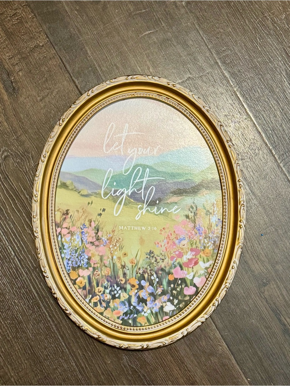 Gold Floral 'Let Your Light Shine' Wall Art